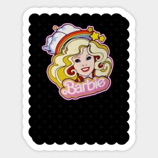 Vintage aestheticsbgirl face pink canvas Sticker